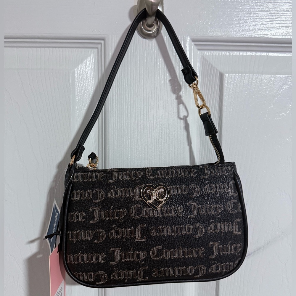 NWT Juicy Couture Flawless Black Mini Wristlet Purse - Picture 1 of 4